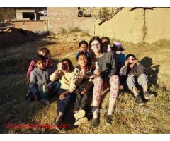 volunteer work teaching English to children in the Peruvian Andes
