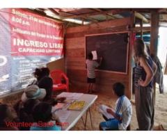 apoyo de voluntario en pichanaki